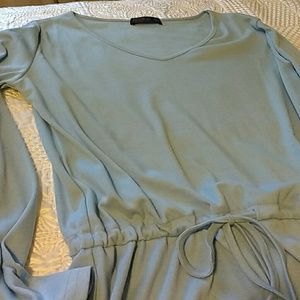 Powdered blue long sleeve maxi dress